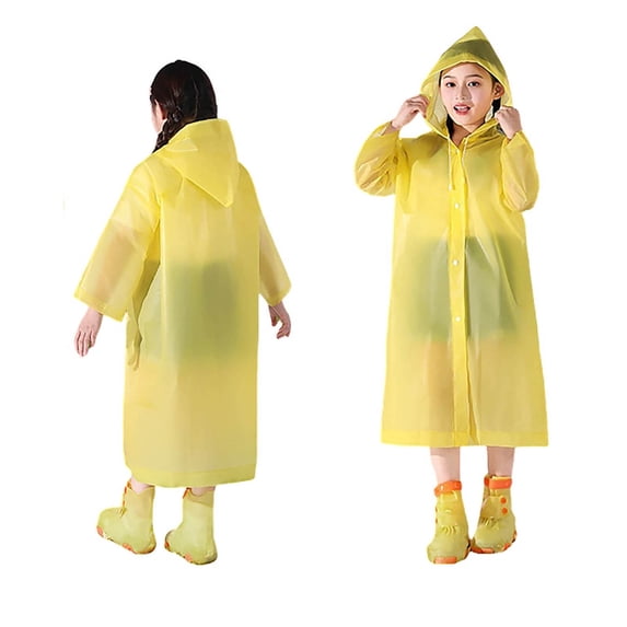Rain Coat Kids Light Waterproof Boys Rain Jacket Reusable Kids Ponchos with Hood Outdoor 4-9 Years