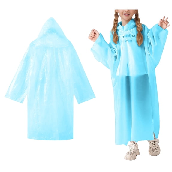 Rain Coat Kids Lightweight Waterproof Boys Rain Jacket Reusable Kids Ponchos with Hood Boys Rain Jackets Size One Size