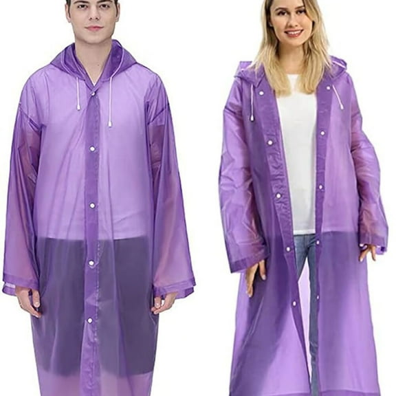 Rain Coat Poncho for Adult,2 Pack Women Men Reusable Raincoats Emergency with Hood and Drawstring