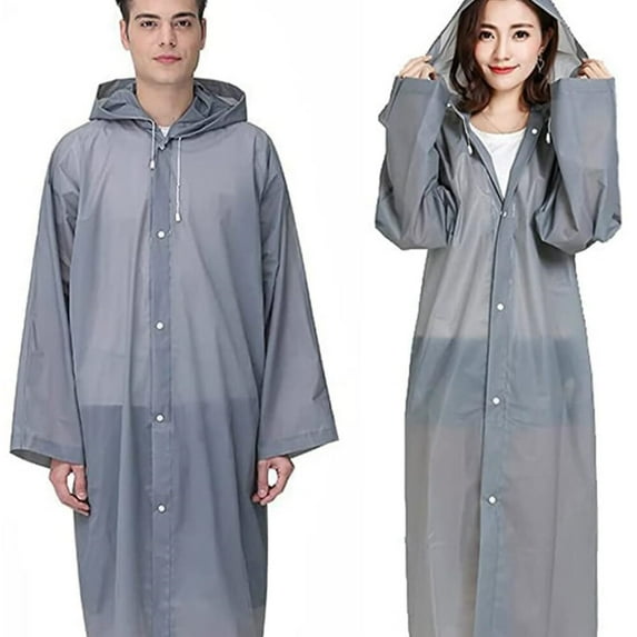 Rain Coat Poncho for Adult,2 Pack Women Men Reusable Raincoats Emergency with Hood and Drawstring