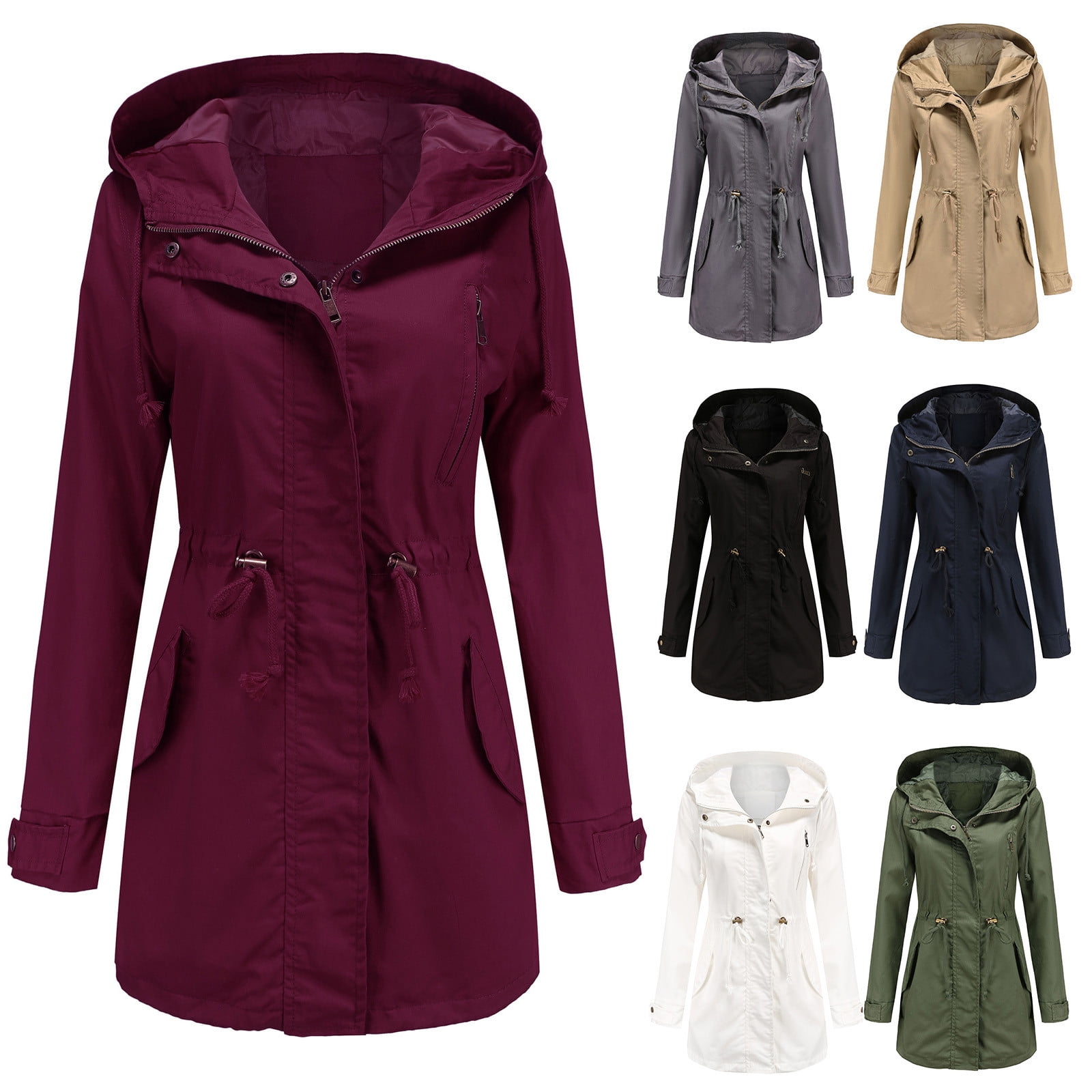 Rain Coat for Women Waterproof With Hood Lightweight Fall Winter Rain