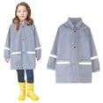 thumbnail image 1 of Rain Coats for Girls Waterproof Tween Rain Jacket Reusable Tween Ponchos with Hood Outdoor 10-11 Years, 1 of 4