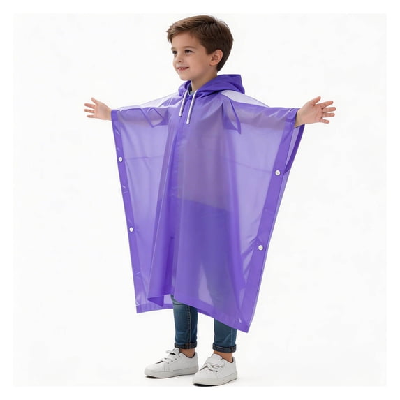 Rain Coats for Kids Boy Light Waterproof Girls Rain Jacket Reusable Kids Ponchos with Hood Travel Rain Poncho 5-10 Years