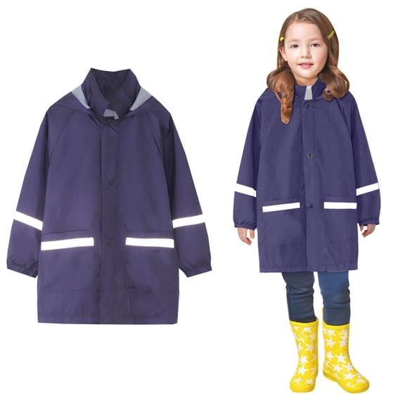 Rain Coats for Kids Boy Waterproof Boys Rain Jacket Reusable Kids Ponchos with Hood Boys Rain Jackets Size 8-9 Years