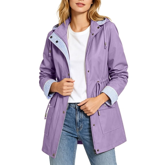 Rain Coats for Women Long Lightweight Waterproof Jacket With Long-length Waterproof Coat