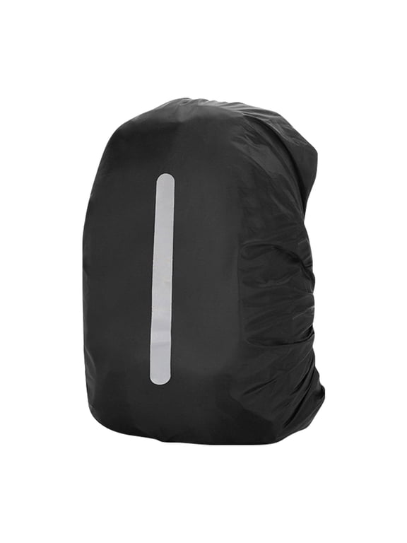 Rain Covers for Backpacks with Reflective Strips, Waterproof Backpack Rain Cover With Vertical Reflective Strap, Rain Cover School Bag for Hiking, Camping, Travel, Cycling(Black/XS)