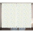 thumbnail image 1 of Rain Curtains 2 Panels Set, Childish Soft Pastel Color Hand Drawn Scribbled Droplet Figures Repeating Pattern, Window Drapes for Living Room Bedroom, 108W X 108L Inches, Multicolor, by Ambesonne, 1 of 3