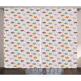 thumbnail image 1 of Rain Curtains 2 Panels Set, Illustration of Handle Umbrella Figures Repeating Pattern on Soft Pastel Background, Window Drapes for Living Room Bedroom, 108W X 96L Inches, Multicolor, by Ambesonne, 1 of 3