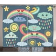 thumbnail image 1 of Ambesonne Rain Curtains 2 Panel Set, Weather Rainbow, 108" x 96", Multicolor, 1 of 3
