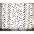 thumbnail image 1 of Ambesonne Rain Curtains 2 Panel Set, Rainbow Colors of Raindrop, 108" x 63", Multicolor, 1 of 3
