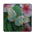 thumbnail image 1 of Rain Drenched Butterfly Hibiscus Flowers Art Picnic Blanket Waterproof Outdoor Beach Blanket Hand-held Pad Suitable for Travel, Camping, Beach, Family Gatherings, 1 of 7