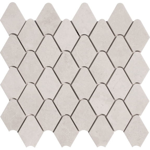 Rain Drop Crema Nouva Honed Marble Waterjet Mosaic Tile