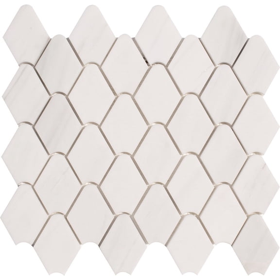 Rain Drop Dolomit Honed Marble Waterjet Mosaic Tile