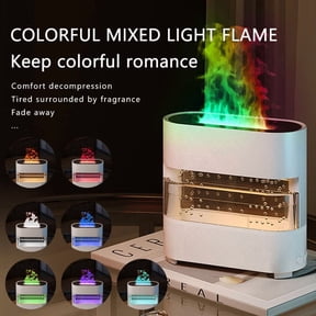 Rain Drop Flame Essential Oil Diffuser, Ultrasonic Aroma Humidifier with 7Color Changing LED Light, Remote Control USB Powered Aromatherapy Diffuser for Home Bedroom Office Decor