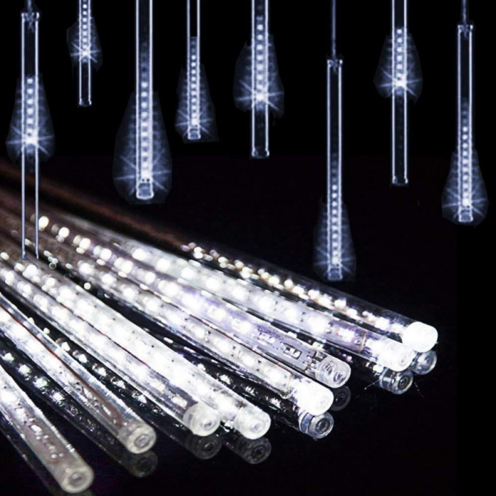 Rain Drop Lights Blue, 11.8 inch 8 Tubes 144 LEDs Meteor Shower Lights ...