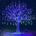 thumbnail image 1 of Outdoor Christmas Lights - 12 Inch 8 Tubes, Waterproof LED Meteor Shower Icicle Lights, Rain Drop String Lights for Christmas Party, Tree & Yard Decor (Multicolor), 1 of 7