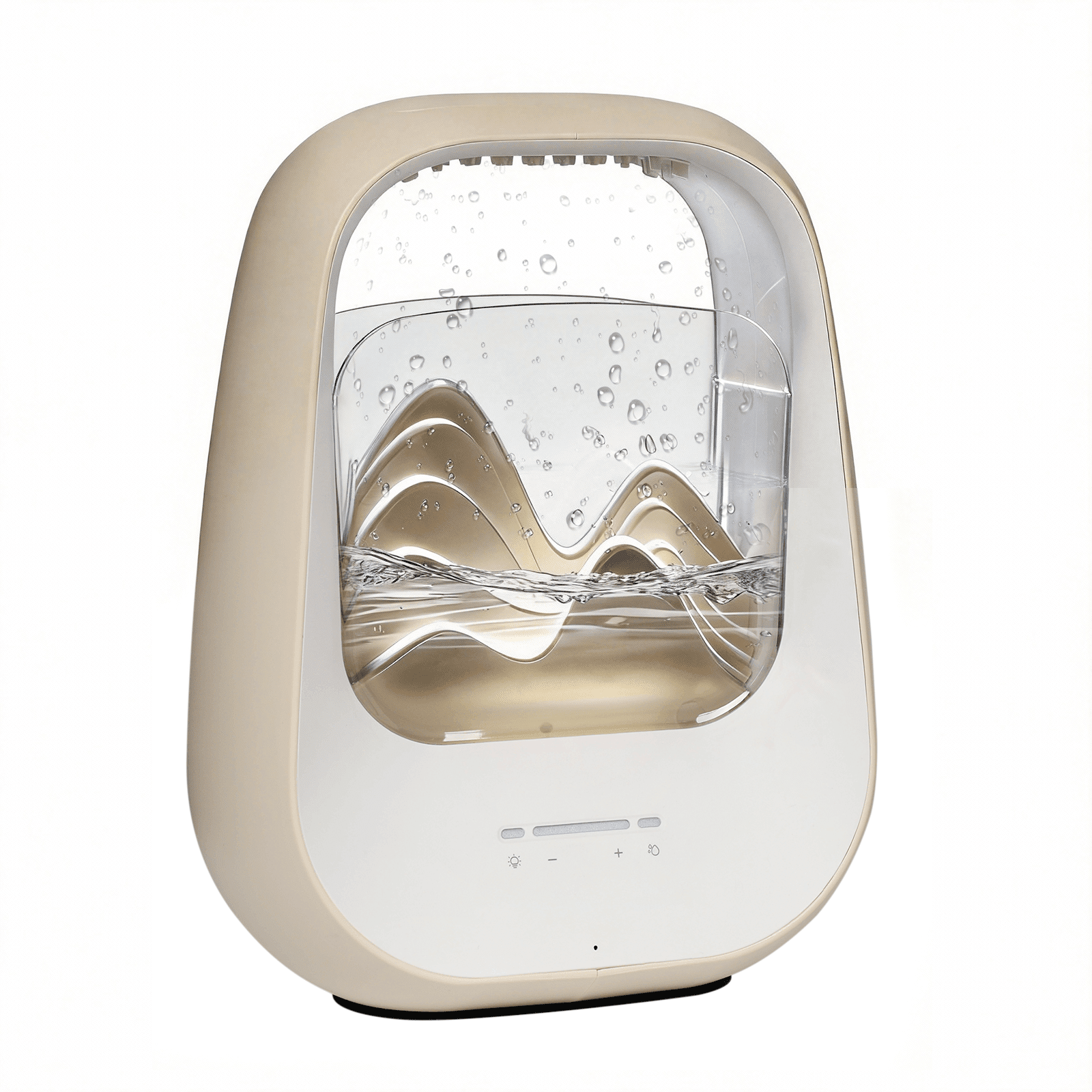 Rain Drop White Noise Machine with Humidifier, Bluetooth Speaker & Aroma Diffuser, 7-Color Mood Light and Nature Sounds for Bedroom, Office & Meditation, Beige