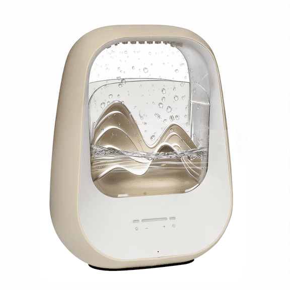 Rain Drop White Noise Machine with Humidifier, Bluetooth Speaker & Aroma Diffuser, 7-Color Mood Light and Nature Sounds for Bedroom, Office & Meditation, Beige