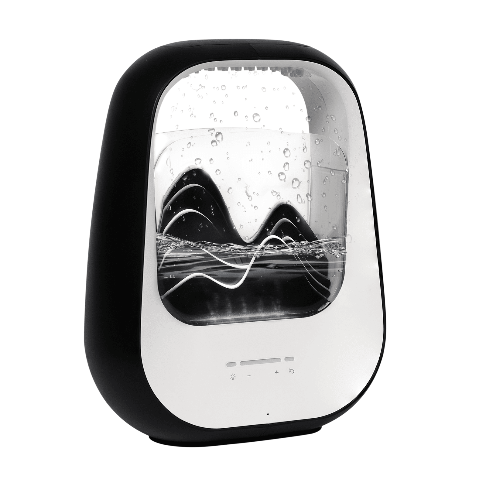 Rain Drop White Noise Machine with Humidifier, Bluetooth Speaker & Aroma Diffuser, 7-Color Mood Light and Nature Sounds for Bedroom, Office & Meditation, Black