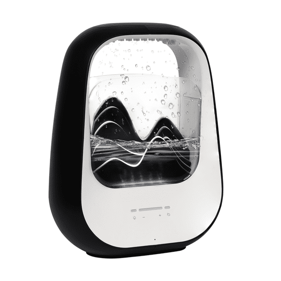 Rain Drop White Noise Machine with Humidifier, Bluetooth Speaker & Aroma Diffuser, 7-Color Mood Light and Nature Sounds for Bedroom, Office & Meditation, Black