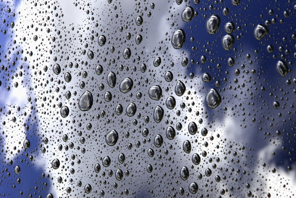 Rain Droplets On The Roof Of A Car Edmonton Alberta Canada Canvas Art - Richard Wear Design Pics (34 x 22)