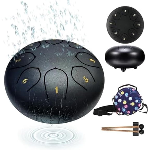 Rain Drum For Outside Garden,Chakra Drum For Rain 6 Inches 8 Notes And Ethereal Drum Storage Bag,rain Music Maker Outside$$Garden & Patio