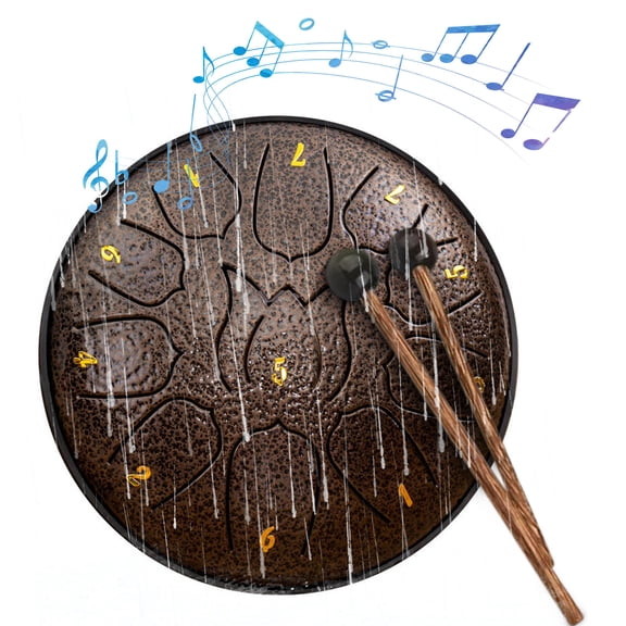 Rain Drum for Outside 11 Note 6 Inch Rain Drum for Garden, Steel Tongue Drum Rain Chime,Chakra Drum for Rain, Outdoor Handpan Drum,steel tongue drum,Rain Drums Adult Hand Disc Drum