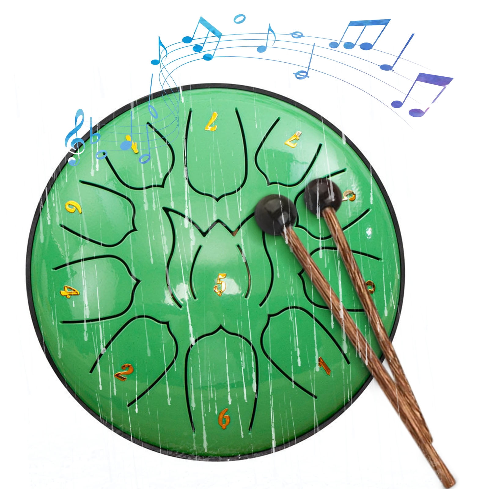 Rain Drum for Outside 11 Note 6 Inch Rain Drum for Garden, Steel Tongue Drum Rain Chime,Chakra Drum for Rain, Outdoor Handpan Drum,steel tongue drum,Rain Drums Adult Hand Disc Drum