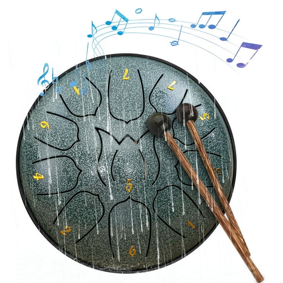 Rain Drum for Outside 11 Note 6 Inch Rain Drum for Garden, Steel Tongue Drum Rain Chime,Chakra Drum for Rain, Outdoor Handpan Drum,steel tongue drum,Rain Drums Adult Hand Disc Drum