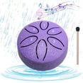thumbnail image 1 of Rain Drum for Outside, 3 Inch 6 Notes Steel Tongue Drum Rain Chime, Chakra Drum for Rain Outdoor, Steel Drum Healing Instrument, Mini Handpan Drum Musical Instruments for Garden (Purple), 1 of 14