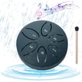 thumbnail image 1 of Rain Drum for Outside, 3 Inch 6 Notes Steel Tongue Drum Rain Chime, Chakra Drum for Rain Outdoor, Steel Drum Healing Instrument, Mini Handpan Drum Musical Instruments for Garden (Navy), 1 of 14