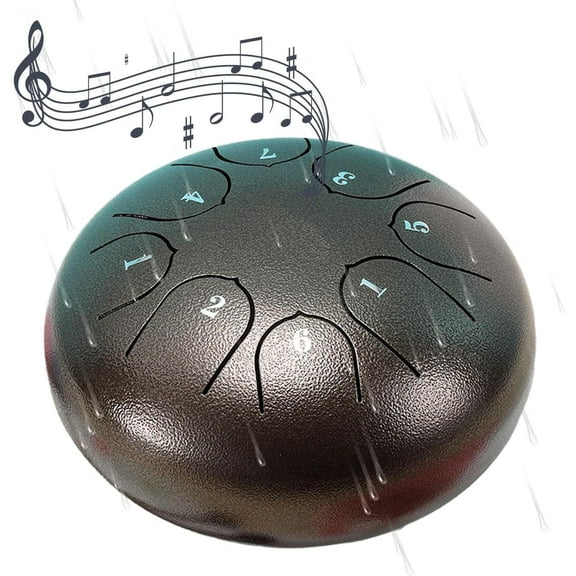 Rain Drum for Outside Garden,Chakra Drum for Rain Outdoor, Drum Rain Chime Waterproof,Rain Drum for Garden Instrument, chakra Drum 6 Inches 8 Notes, Chakra Rain Drum Outdoor (Brown)