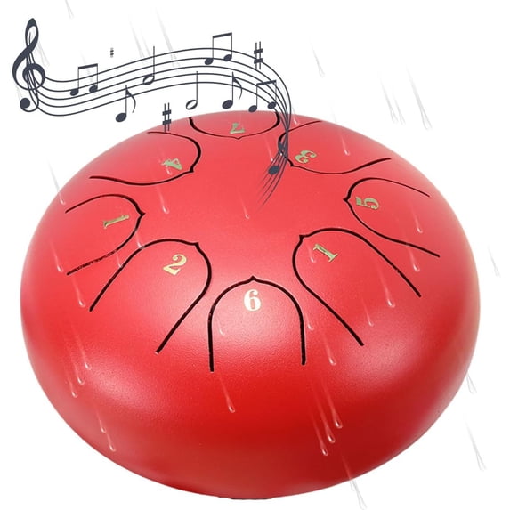 Rain Drum for Outside Garden,Chakra Drum for Rain Outdoor, Drum Rain Chime Waterproof,Rain Drum for Garden Instrument, chakra Drum 6 Inches 8 Notes, Chakra Rain Drum Outdoor