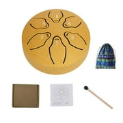 Rain Drum for Outside Garden, Rain Drum Instrument for Outside, Steel Tongue Drum Rain Chime, Drum Rain Chime Waterproof, 6 Inch 8 Note Steel Hand Drum with Bag, for Camping, Meditation or Yoga I2Y1