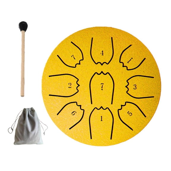 Rain Drum for Outside Garden, Steel Tongue Drum, 4 Inch 9 Tone Musical Percussion Instrument, Percussion Instrument for Meditation Musical Education Yoga Gifit for Toddler