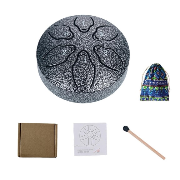 Rain Drum for Outside, Tounge Drum 3 Inch 6 Notes, Non Waterlogging Rain Drum for Outside Garden when It Rains, Mini Outdoor Rain Drum Instrument