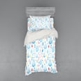 thumbnail image 1 of Rain Duvet Cover Set, Various Large and Small Heavy Rain Drops Fluid Squall Fall Season Graphic Art Print, Bedding Set with Shams and Fitted Sheet, 3 Sizes, by Ambesonne, 1 of 3