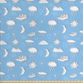 thumbnail image 1 of Ambesonne Rain Fabric by the Yard Upholstery, Cartoon Weather, 10 Yards, Pale Azure Blue White, 1 of 4