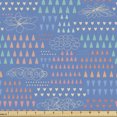 thumbnail image 1 of Rain Fabric by the Yard Upholstery, Hand Drawn Scribbled Linear Clouds and Multi Size Heart Shape in Pink Tones, Decorative Fabric for DIY and Home Accents, Multicolor by Ambesonne, 1 of 5