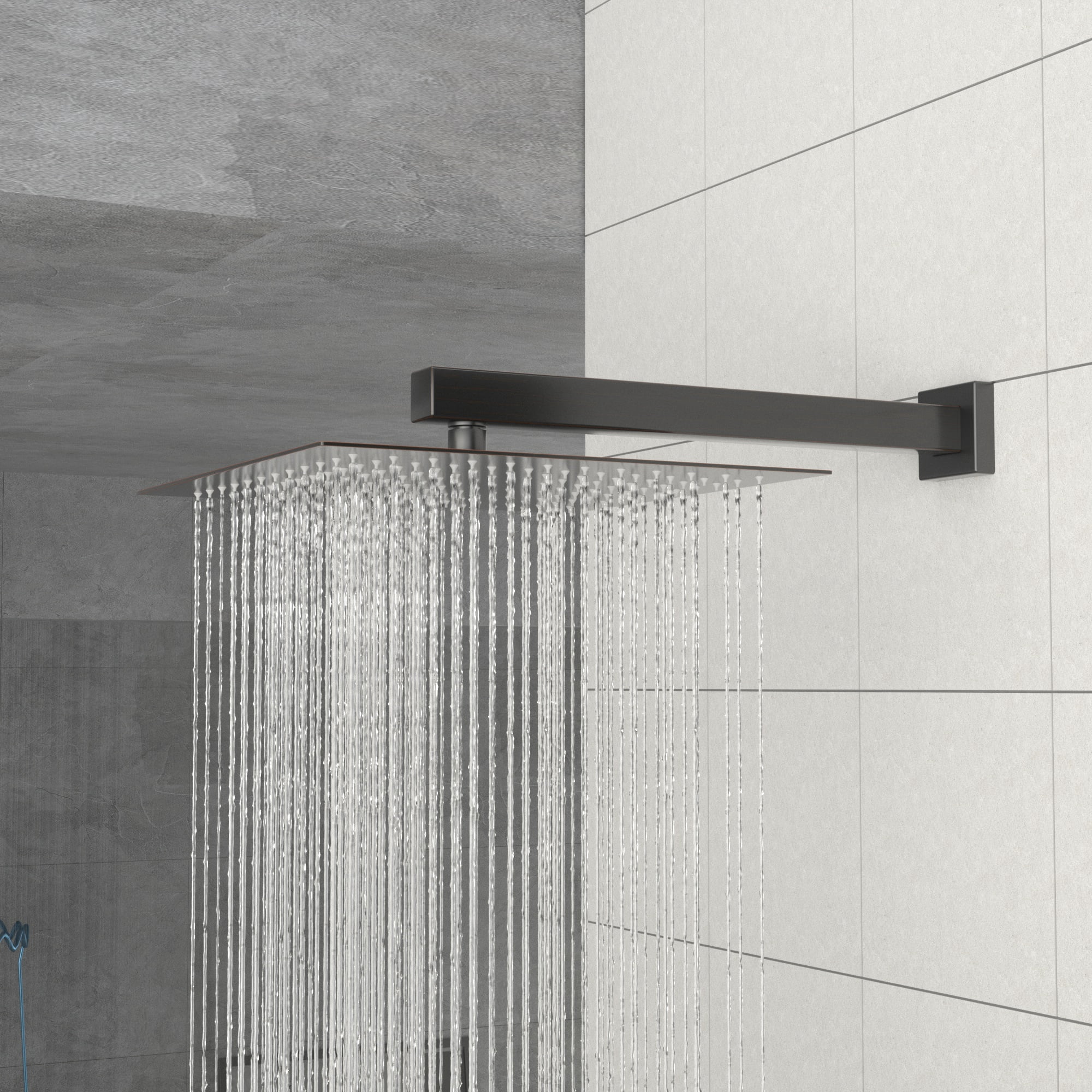 Rain Fixed Shower Head (12 Inch Square, 	Oil-Rubbed Bronze)