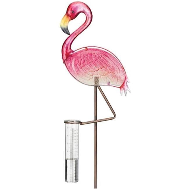 Rain Gauge Flamingo Garden Stake - Pink