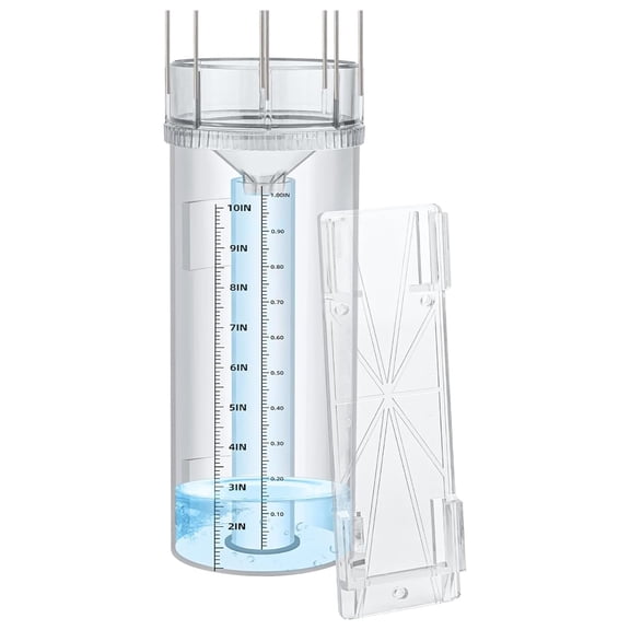 Rain Gauge Outdoor 10" Capacity, Large Easy-to-Read Rain & Snow Gauge with Bracket, Freeze-Resistant Rainfall Meter for Yard, Garden, Accurate to 0.01 Inch