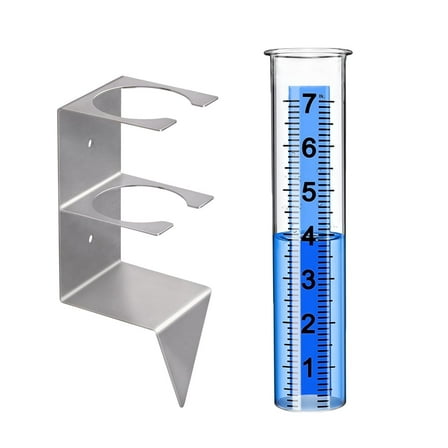 Neasyth Rain Gauge Outdoor, 7" Freeze Proof Plastic Large Gauge with Stainless Steel Holder for Yard Garden Lawn Farm