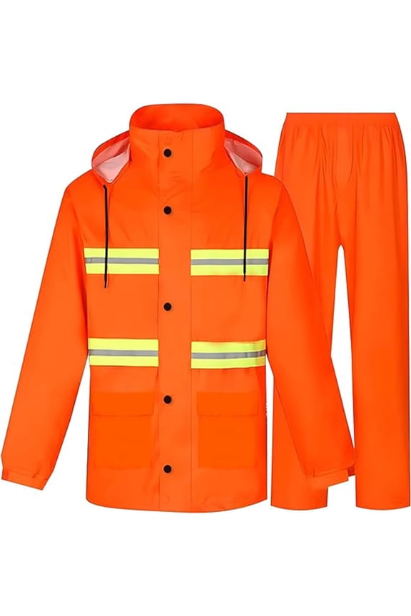Rain Gear for Men Waterproof High Visibility Reflective Heavy Duty Outdoor All-Sport Work