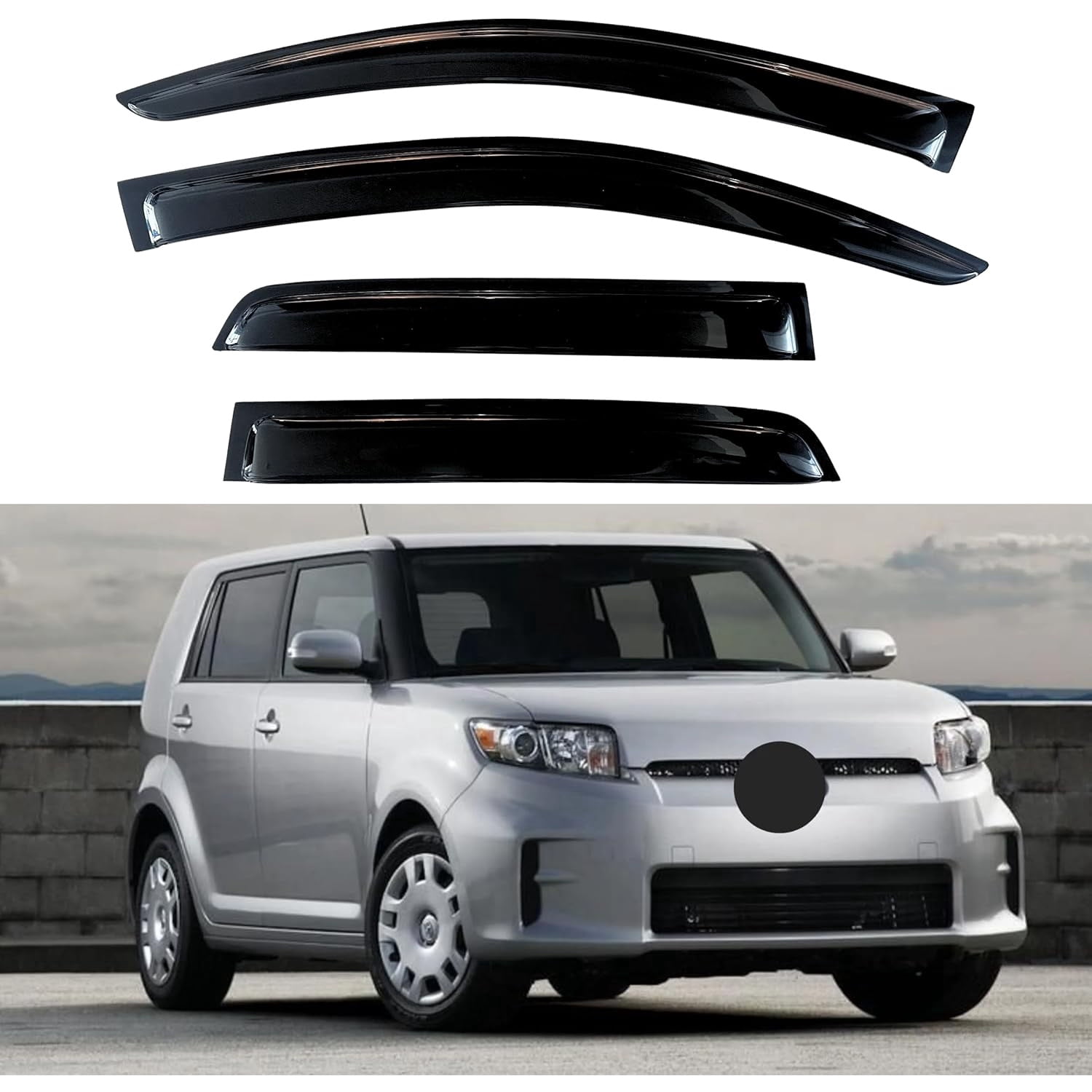 Dark Smoke Rain Guards / Window Deflectors For 2006-2011 Suzuki Grand Vitara - 4-Piece Set, Outside Mount, Easy No-Drill Install