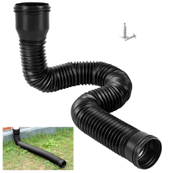 Rain Gutter Downspout Extension, Drainage Pipe, Flexible PE Extendable Drain Away Extender for Outdoor Villa Round (Brown)