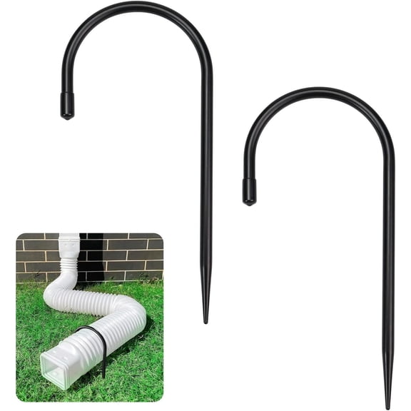 Rain Gutter Downspout Extension Fixing Pin - Holds Tight in Heavy Rain & Wind|Directs Water Away from Foundation|Durable Iron Construction, Easy No-Drill Installation 2 Pack