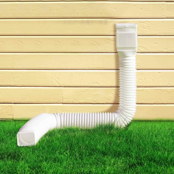 Rain Gutter Downspout Extensions 2-Pack, Flexible Extender, 22-63", White