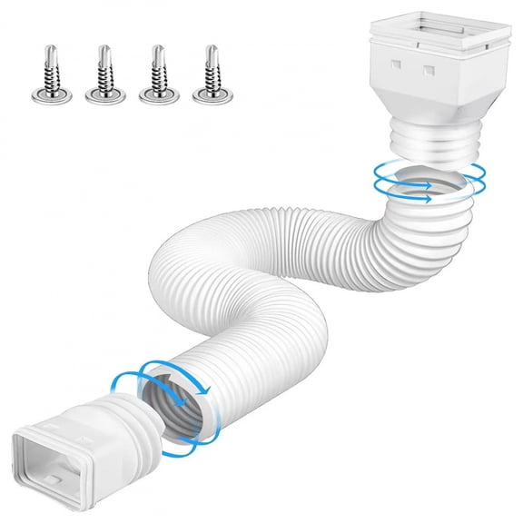 Rain Gutter Downspout Extensions Flexible Drain Downspout Extender Connector with 3x4in and 2x3in Connectors Screws for Included