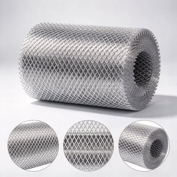 Rain Gutter Leaf Blocker, Aluminum Expanded Mesh Gutter Guard Roll, Flexible Screen Cover for Eave Trough Drainage (236 In X 5 In)
